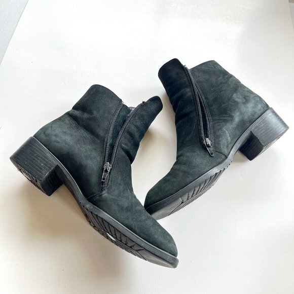 MUNRO BLACK SUEDE HEELED ANKLE BOOTS‎ WOMENS SIZE 9 - Picture 1 of 8